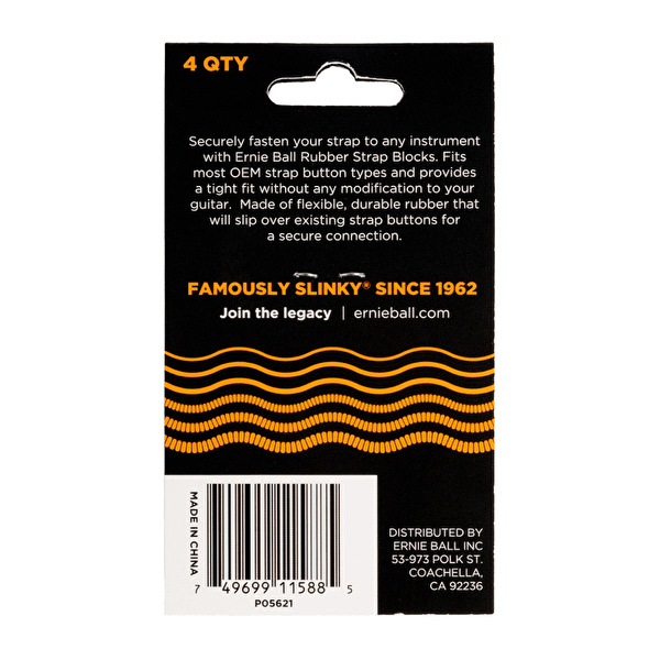 ERNIE BALL P05621 Strap Blocks 4PK Sthb Orange